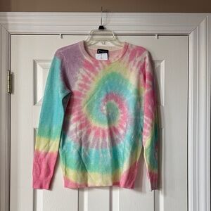 Tie-Dye Spiral Crewneck Sweater - Pastel Multi